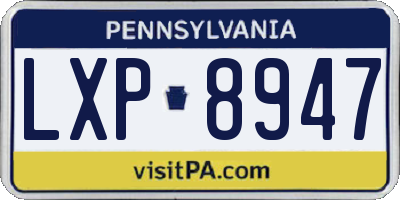 PA license plate LXP8947