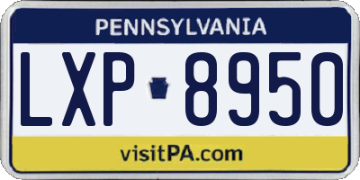 PA license plate LXP8950