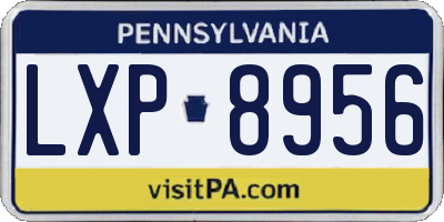PA license plate LXP8956
