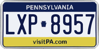 PA license plate LXP8957