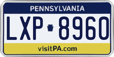 PA license plate LXP8960