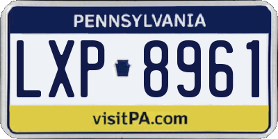 PA license plate LXP8961