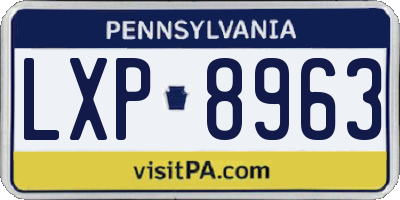 PA license plate LXP8963