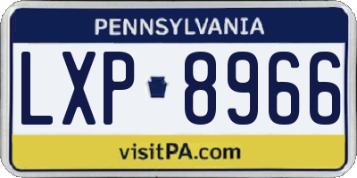 PA license plate LXP8966