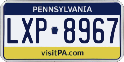 PA license plate LXP8967