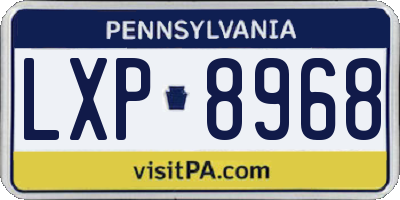 PA license plate LXP8968