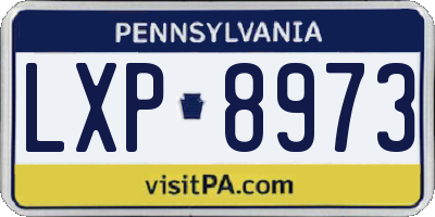 PA license plate LXP8973