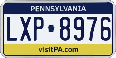 PA license plate LXP8976