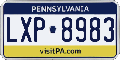 PA license plate LXP8983