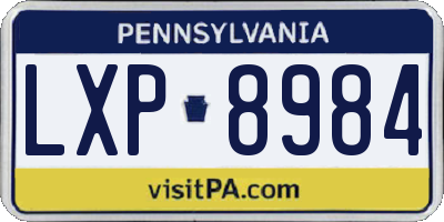 PA license plate LXP8984
