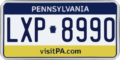 PA license plate LXP8990