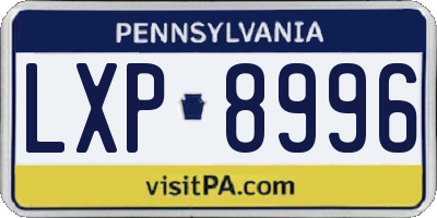 PA license plate LXP8996