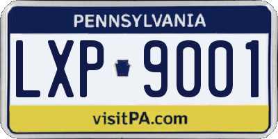 PA license plate LXP9001