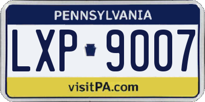PA license plate LXP9007