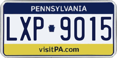 PA license plate LXP9015