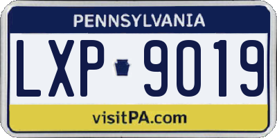 PA license plate LXP9019