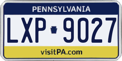 PA license plate LXP9027