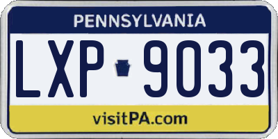PA license plate LXP9033