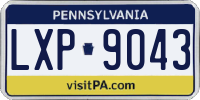 PA license plate LXP9043