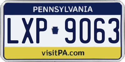 PA license plate LXP9063