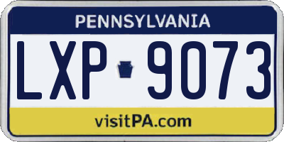 PA license plate LXP9073