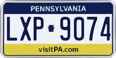 PA license plate LXP9074