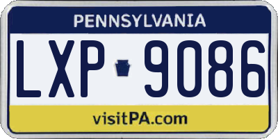 PA license plate LXP9086