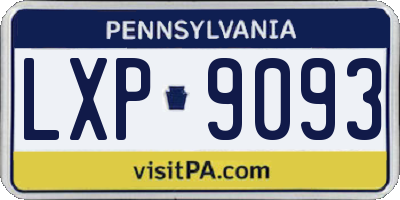 PA license plate LXP9093