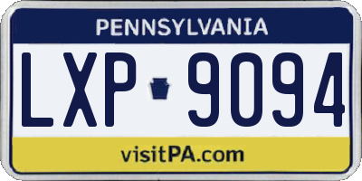 PA license plate LXP9094