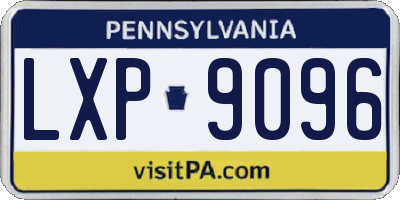 PA license plate LXP9096