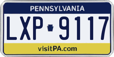 PA license plate LXP9117