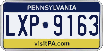 PA license plate LXP9163