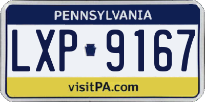 PA license plate LXP9167