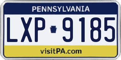 PA license plate LXP9185