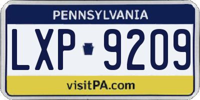 PA license plate LXP9209