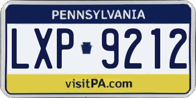 PA license plate LXP9212