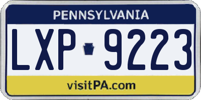 PA license plate LXP9223