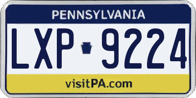 PA license plate LXP9224