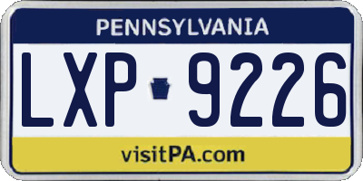 PA license plate LXP9226