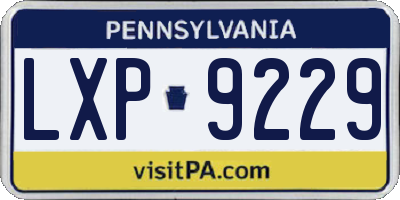 PA license plate LXP9229