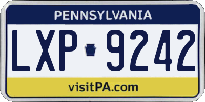 PA license plate LXP9242