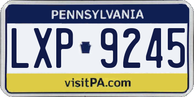 PA license plate LXP9245