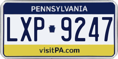PA license plate LXP9247