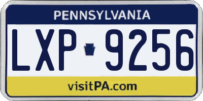 PA license plate LXP9256