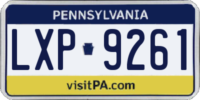 PA license plate LXP9261