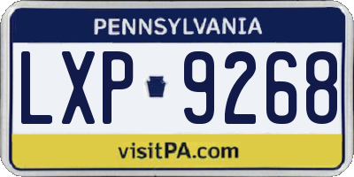 PA license plate LXP9268