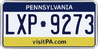 PA license plate LXP9273