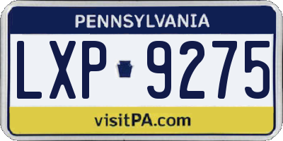 PA license plate LXP9275