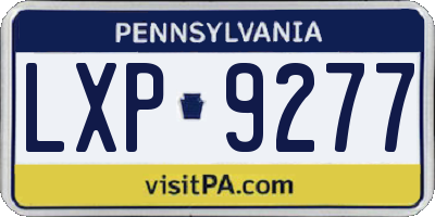 PA license plate LXP9277