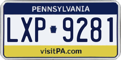 PA license plate LXP9281